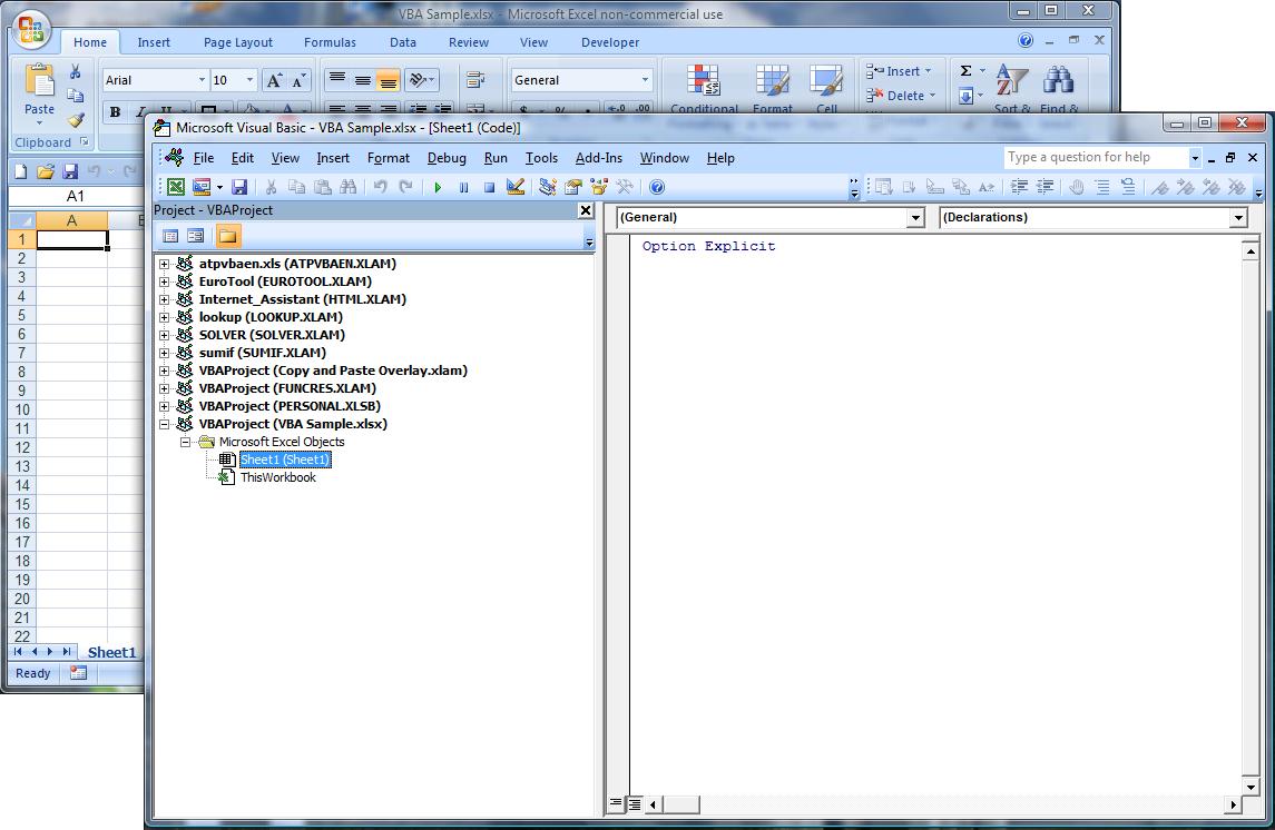 VBA Development Window